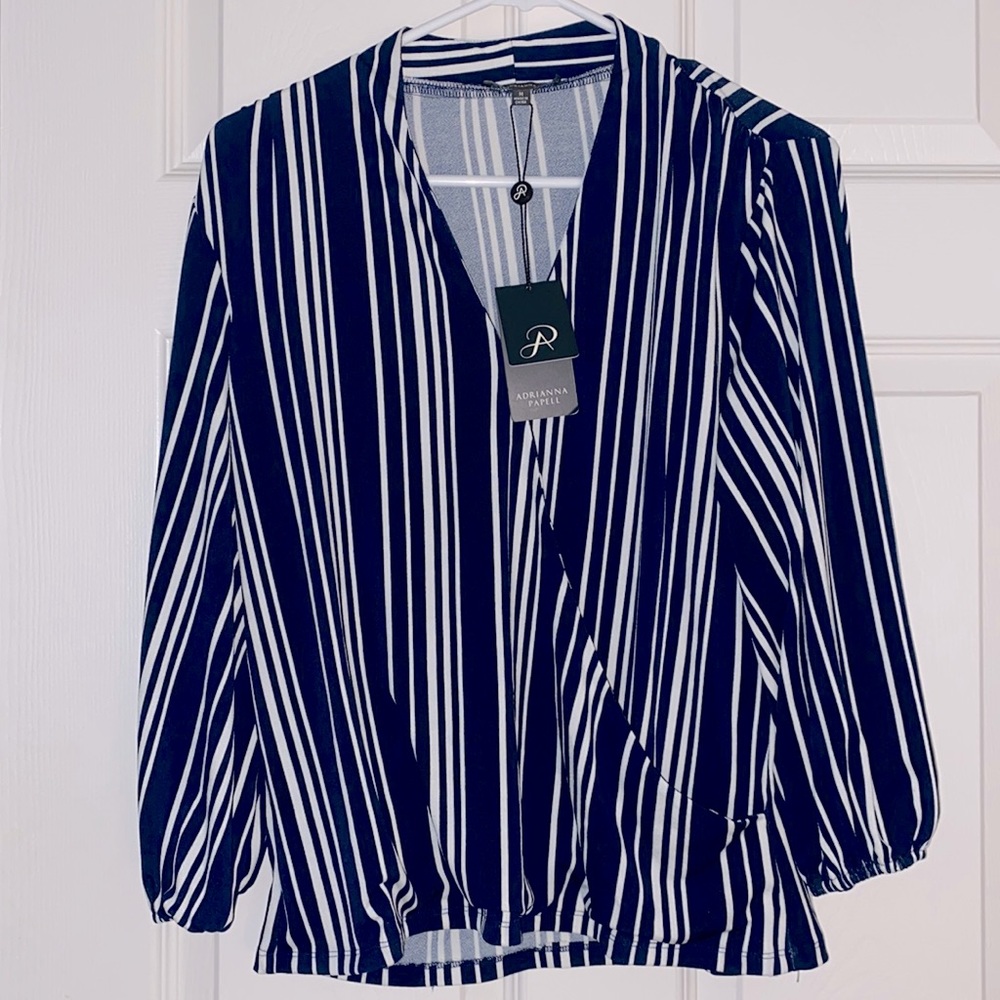 Navy blue stripped blouse